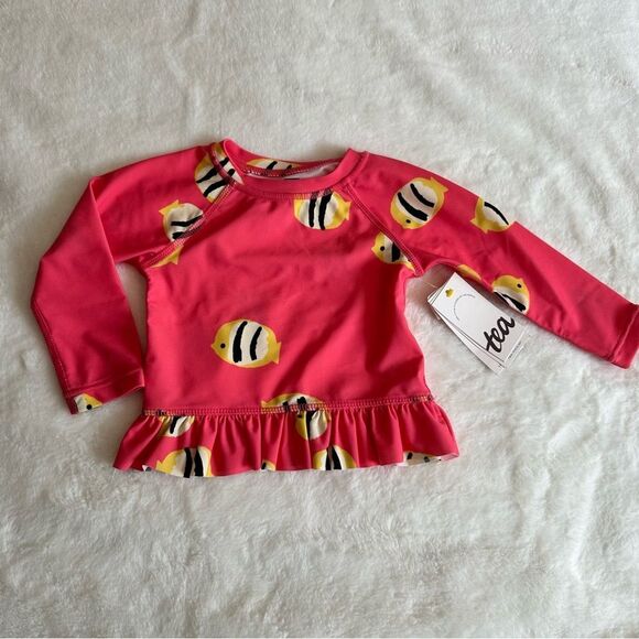 TEA 9-12 Months Ruffle Rash Guard NWT - Picture 2 of 12